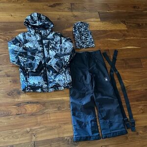 Spyder Ski Jacket/Black Ski Pants/Balaclava Set